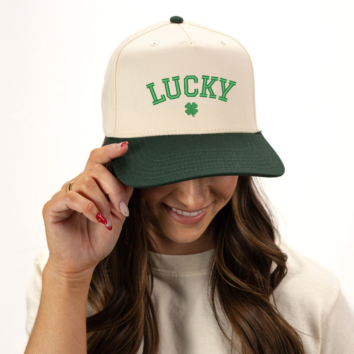Embroidered Lucky Clover | Canvas Trucker Hat