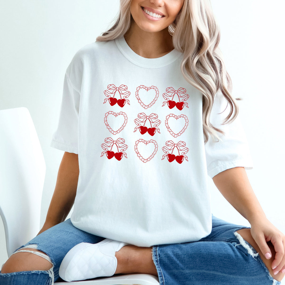 Ruffle Heart Coquette Chart | Garment Dyed Tee