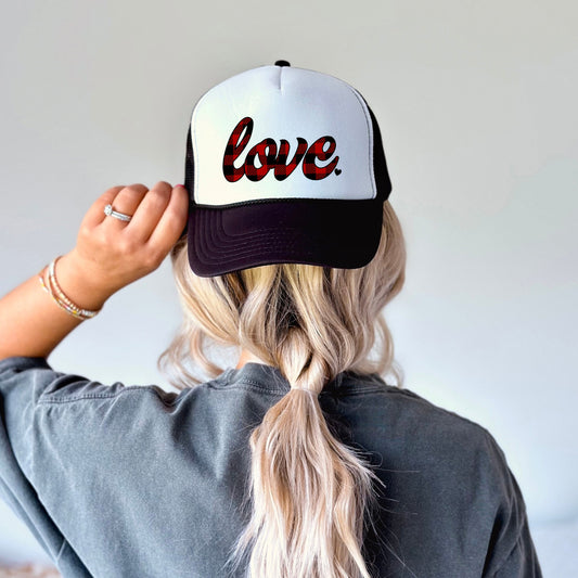 Buffalo Plaid Love | Foam Trucker Hat