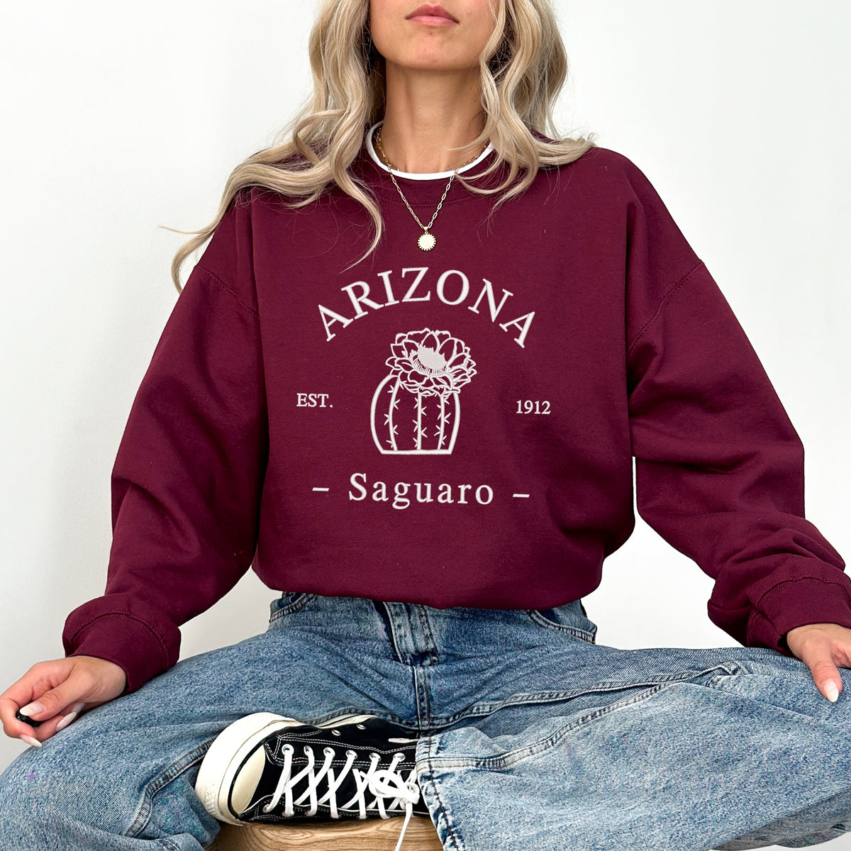 Embroidered Arizona Flower | Sweatshirt
