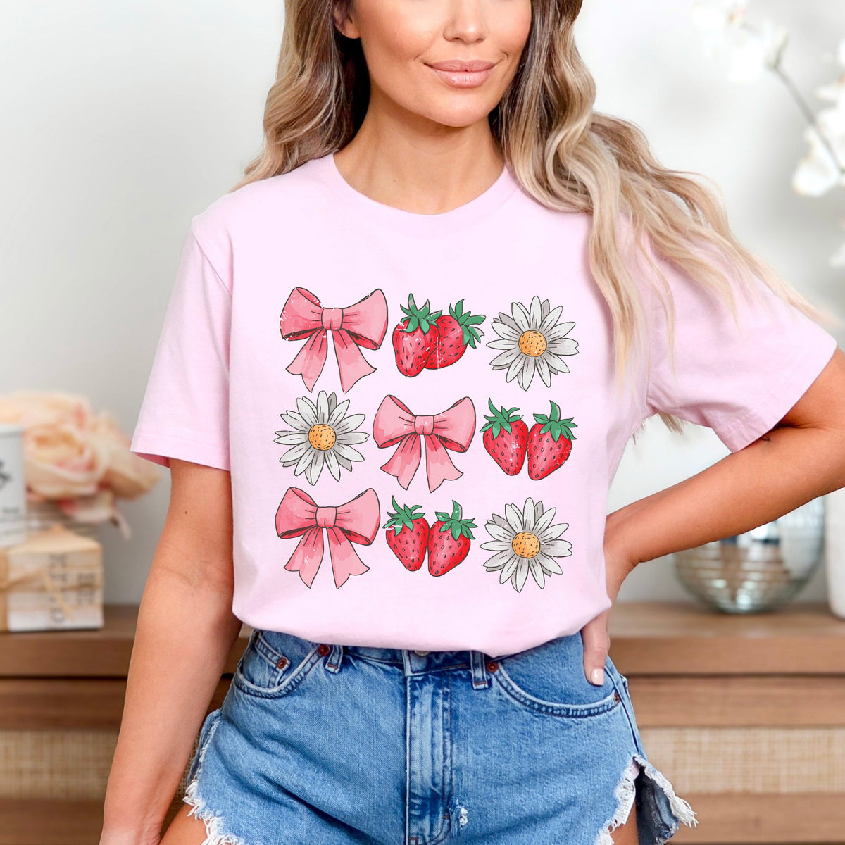 Coquette Strawberry Floral | Short Sleeve Graphic Tee