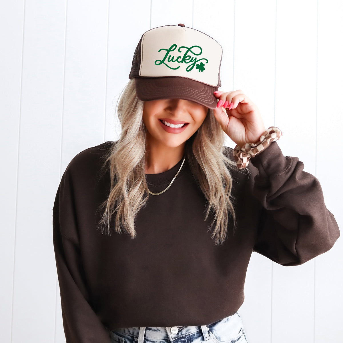 Cursive Lucky Clover | Foam Trucker Hat
