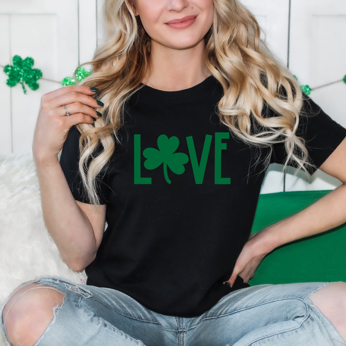 Lucky Clover Puff Print | Short Sleeve Graphic Tee