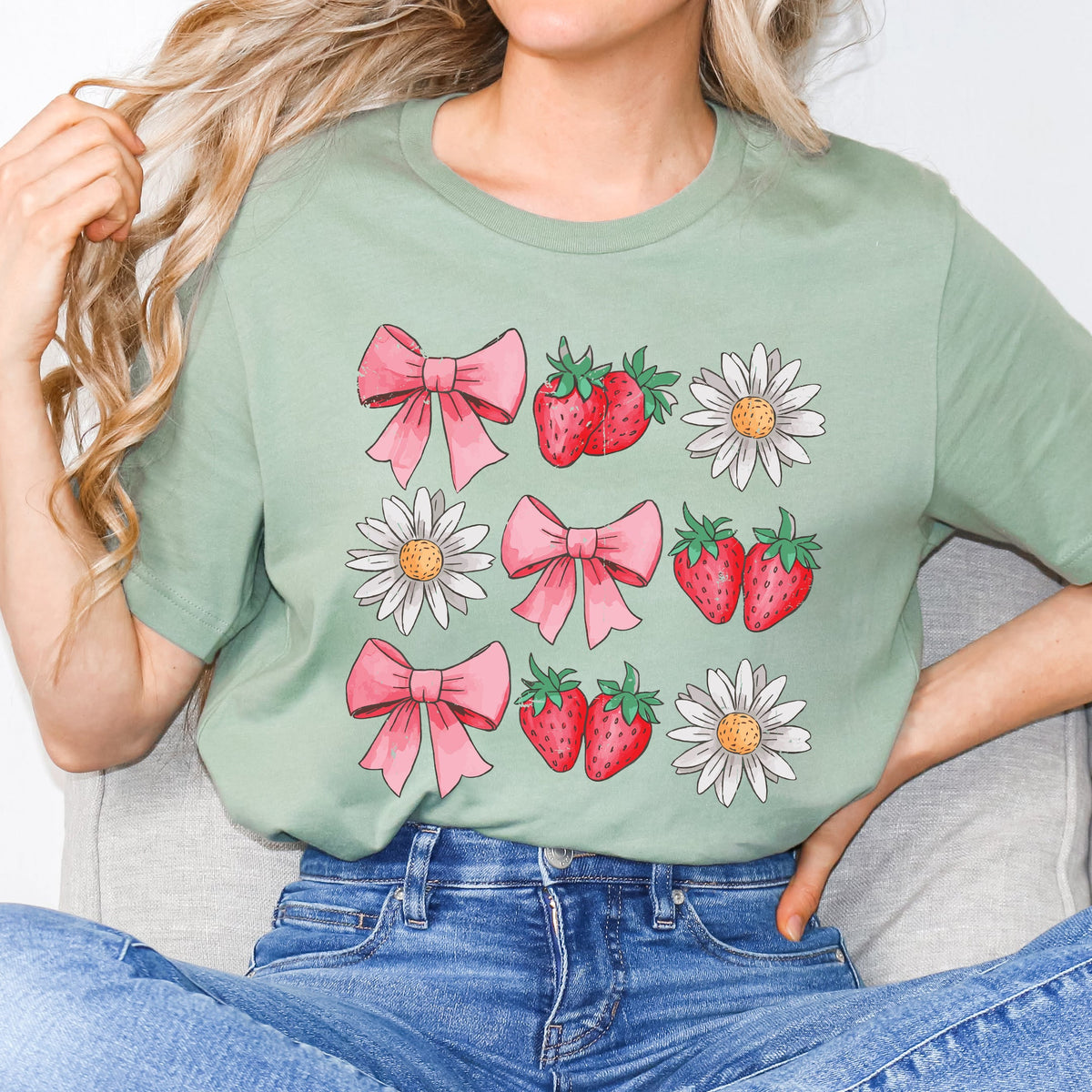 Coquette Strawberry Floral | Short Sleeve Graphic Tee