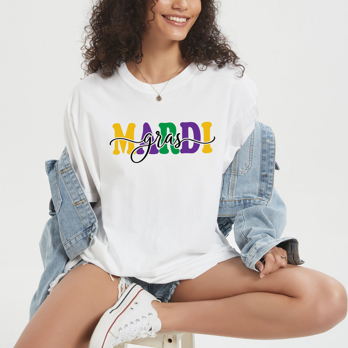 Mardi Gras Script | Garment Dyed Tee