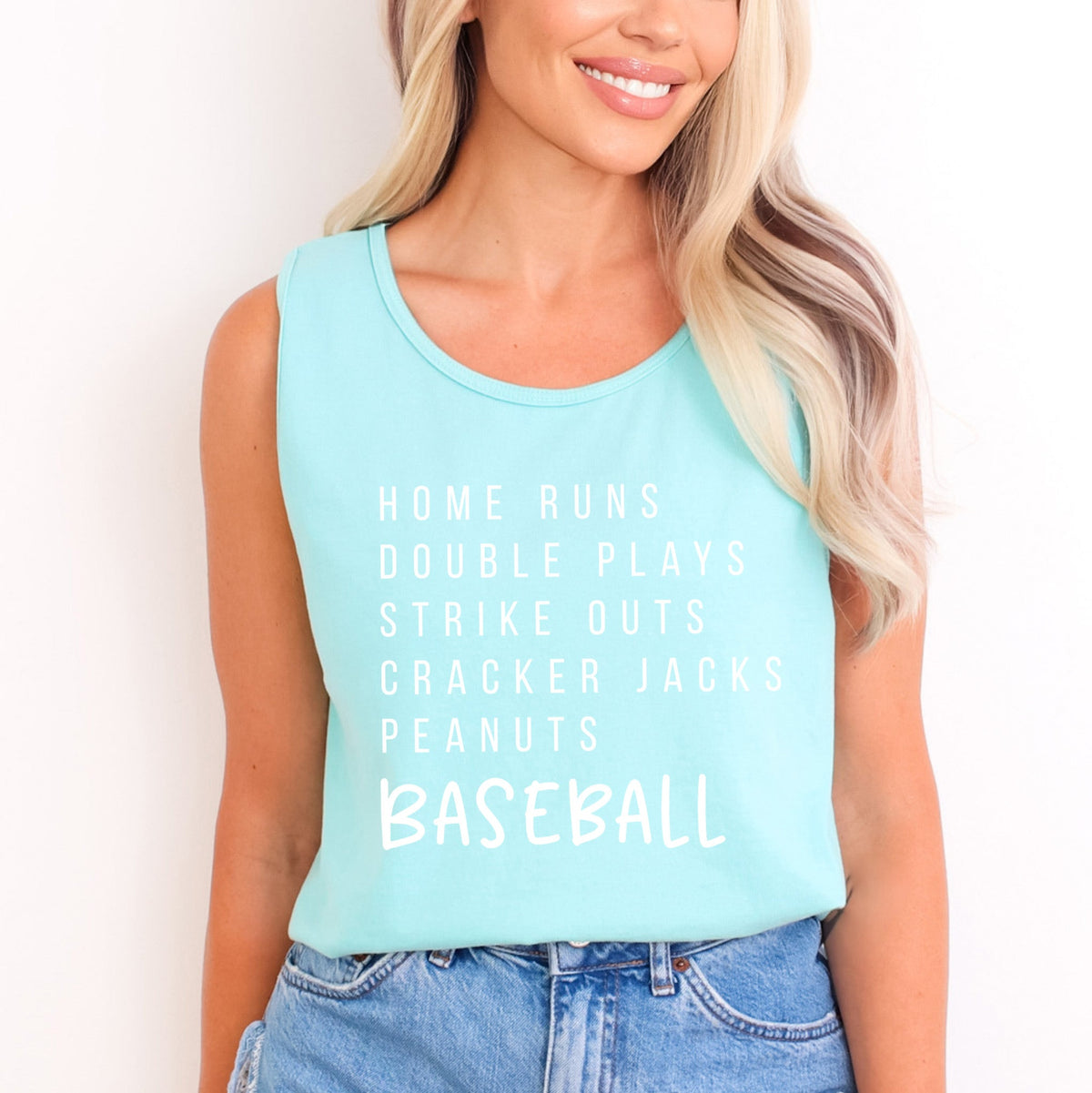Baseball Words | Garment Dyed Tank