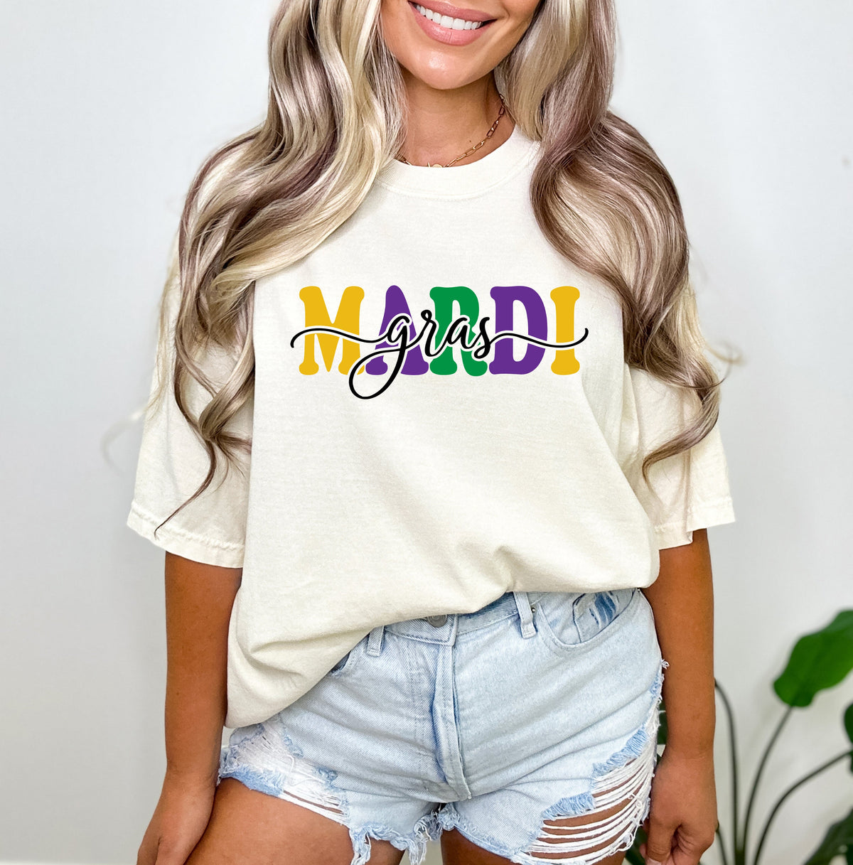 Mardi Gras Script | Garment Dyed Tee
