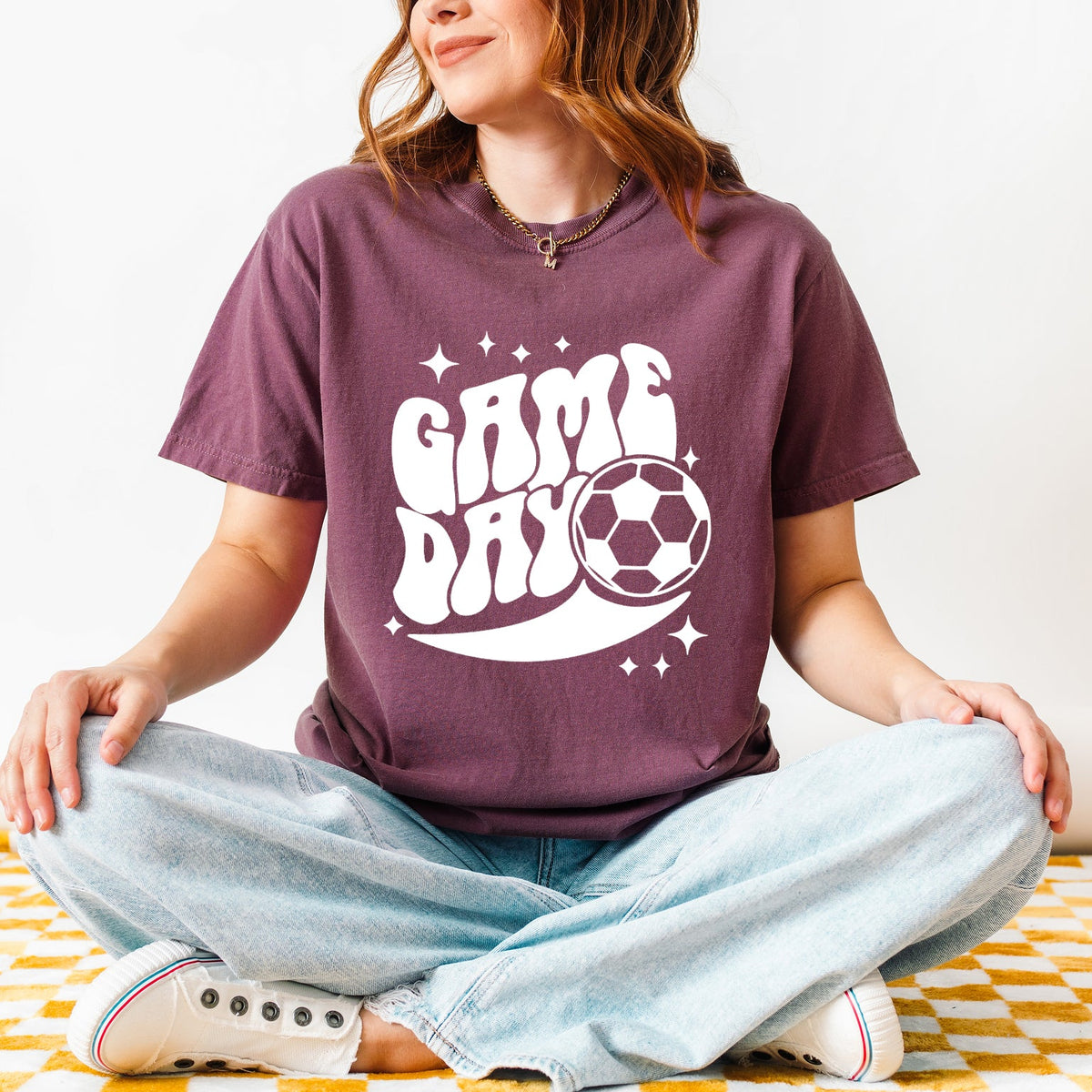 Soccer Game Day Sparkle | Garment Dyed Short Sleeve Tee