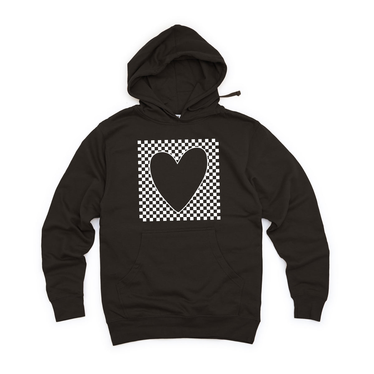 Checkered Heart Cut Out | Hoodie