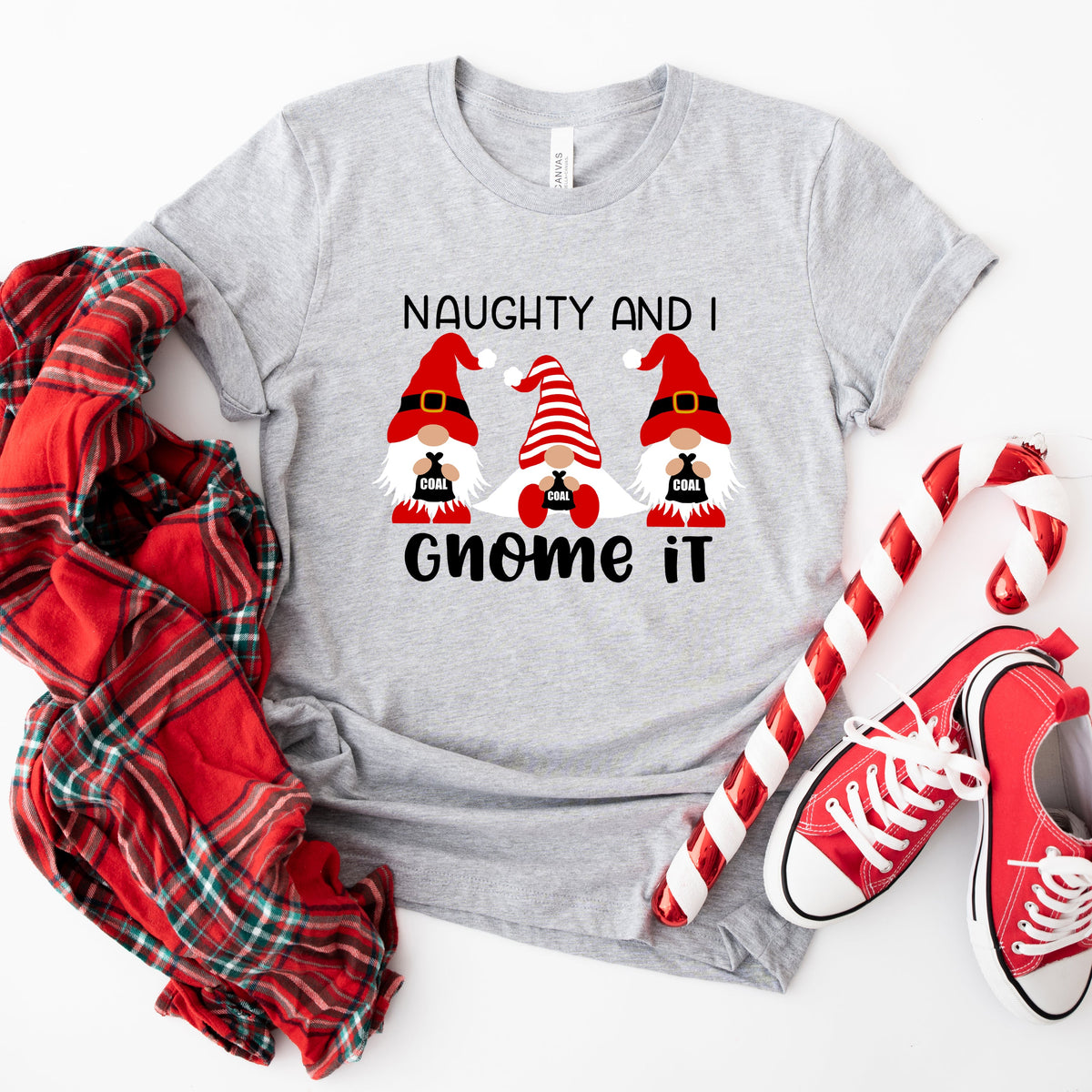 Naughty And I Gnome It | Short Sleeve Graphic Tee