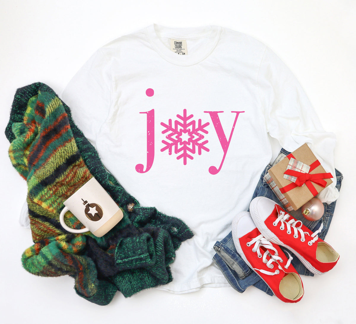 Joy Snowflake | Garment Dyed Long Sleeve