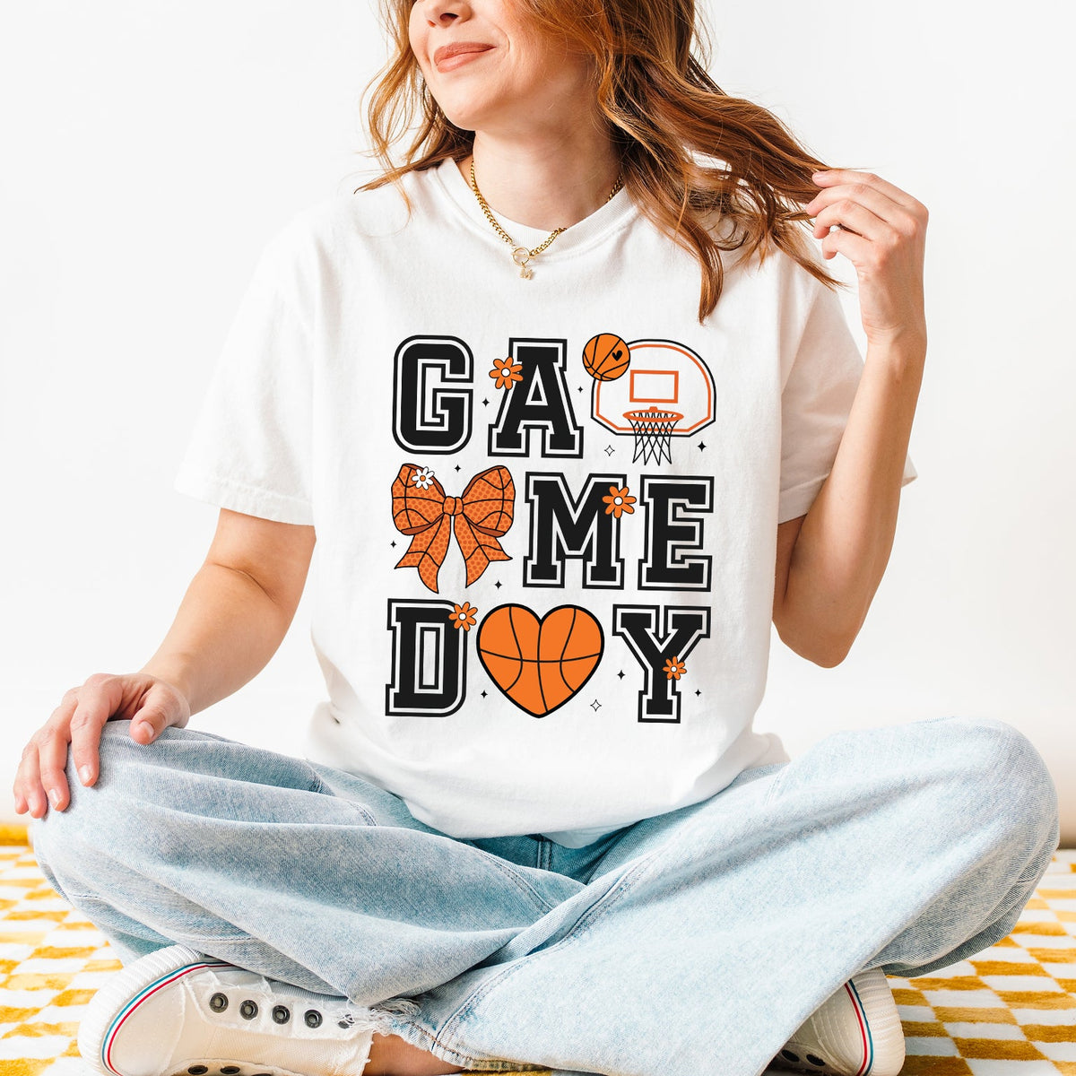 Basketball Game Day Coquette | Garment Dyed Short Sleeve Tee