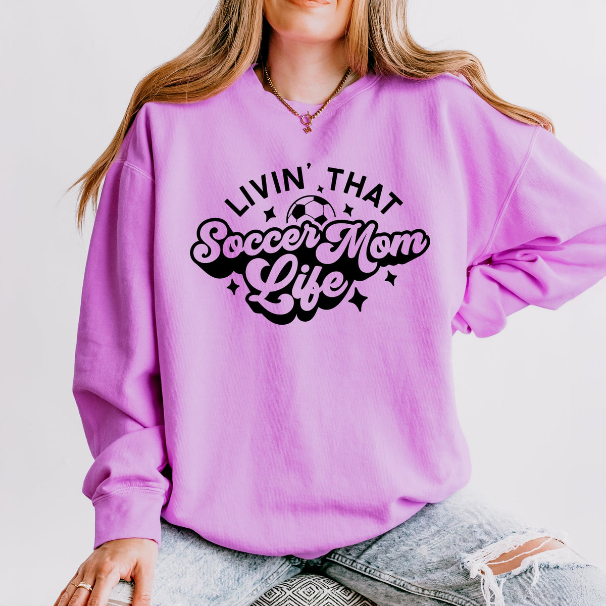 Soccer Mom Life | Lightweight Garment Dyed Sweatshirt