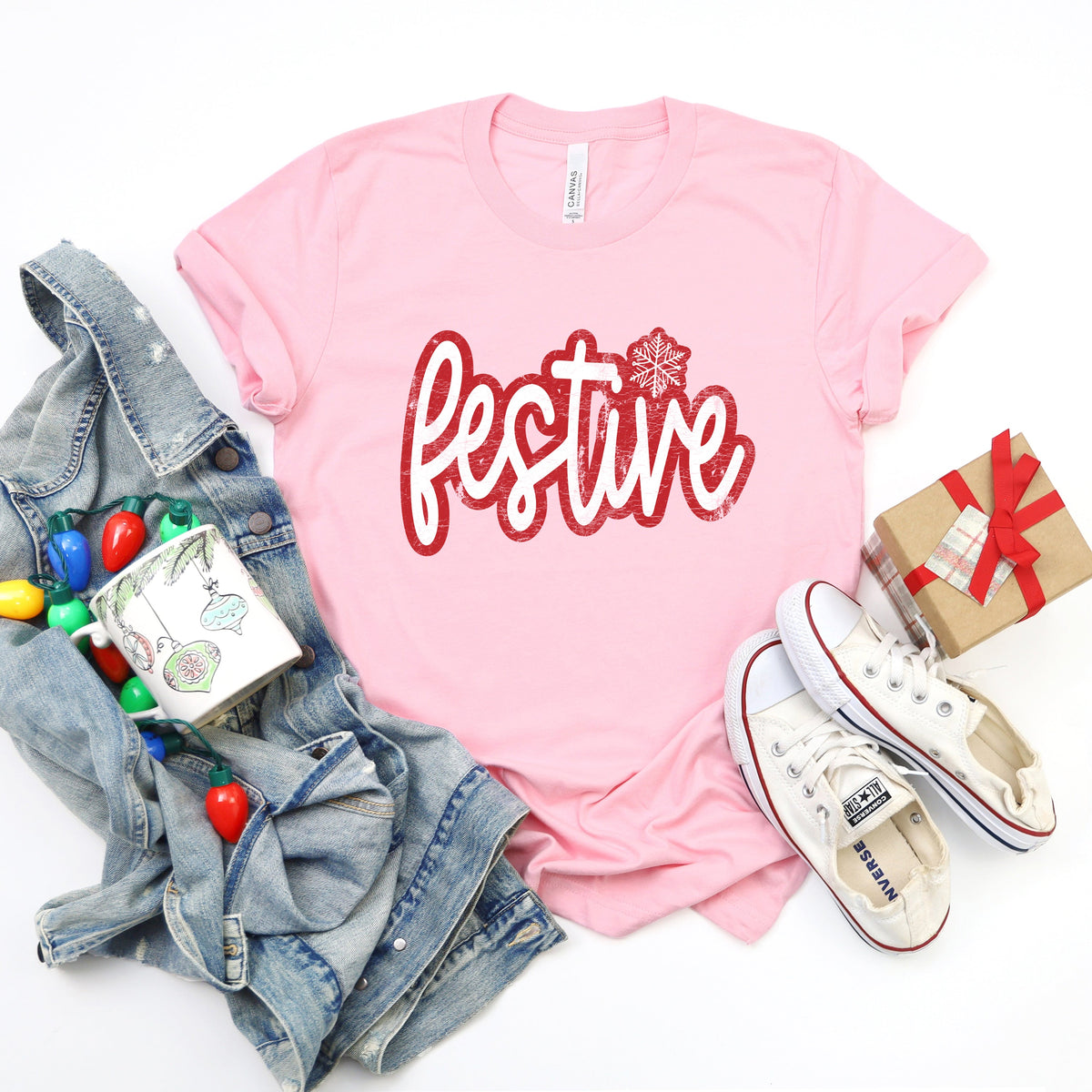 Festive Snowflake | Short Sleeve Graphic Tee