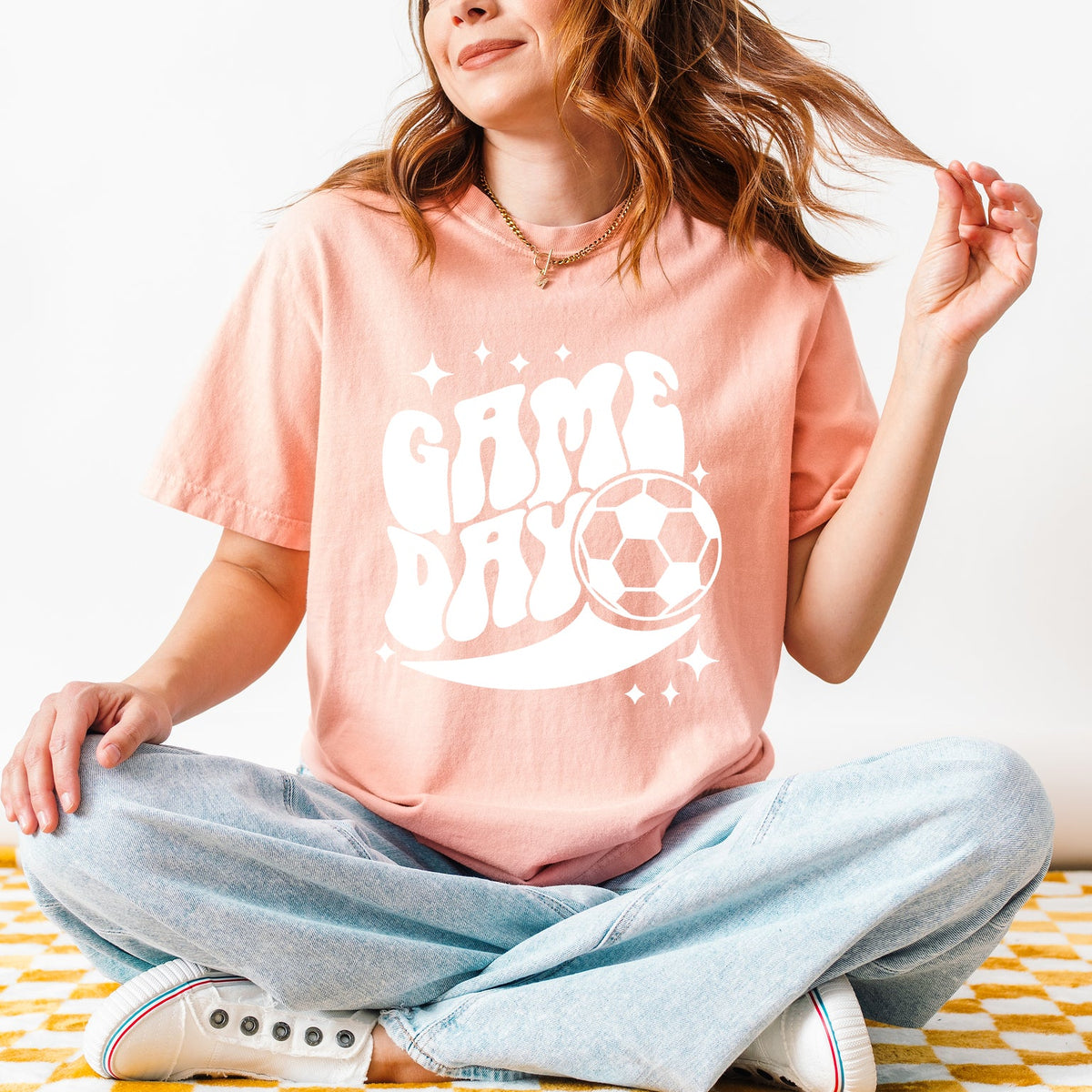 Soccer Game Day Sparkle | Garment Dyed Short Sleeve Tee