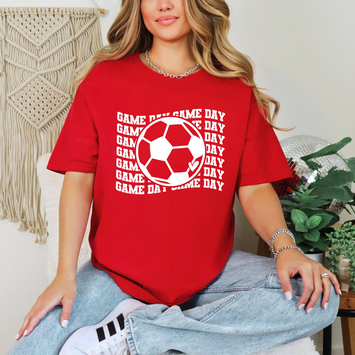 Soccer Game Day Stacked | Garment Dyed Short Sleeve Tee