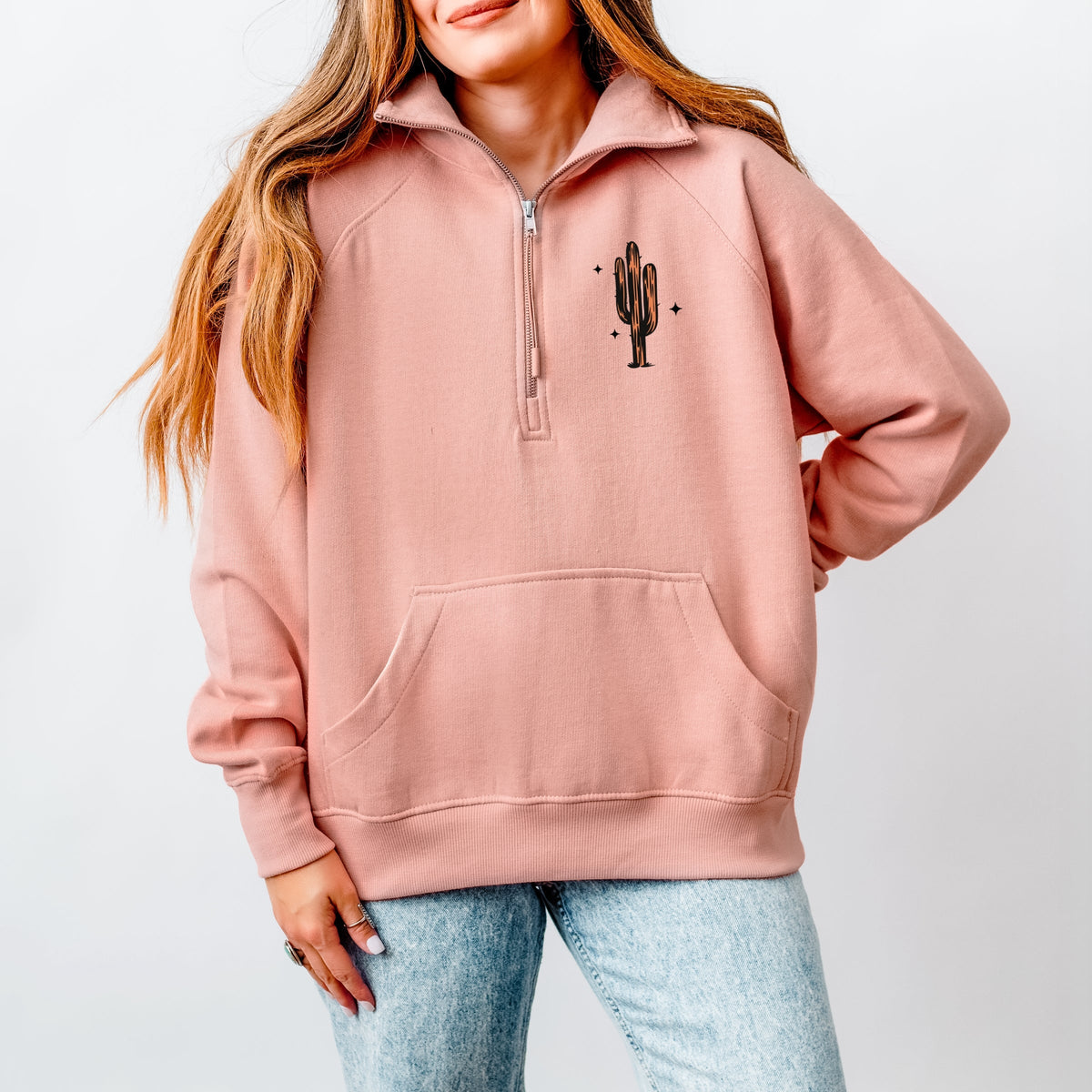 Desert Child Front And Back - Women's Quarter Zip Fleece Graphic Sweatshirt