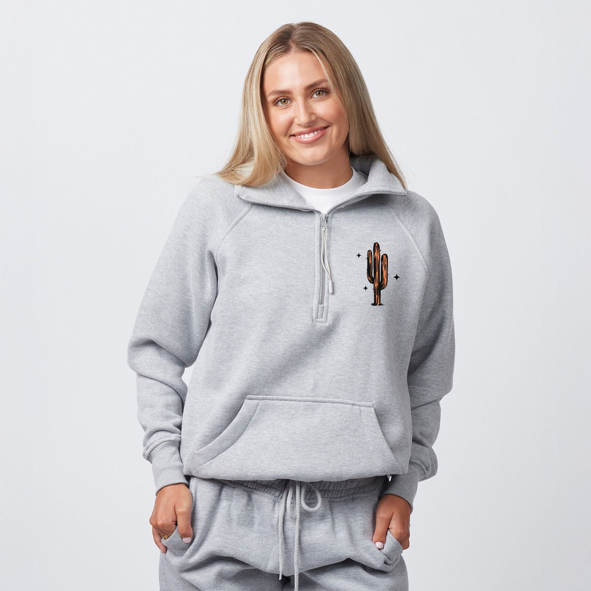 Desert Child Front And Back - Women's Quarter Zip Fleece Graphic Sweatshirt