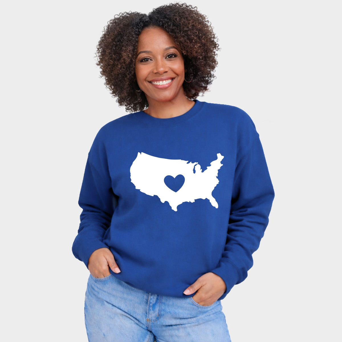 USA Heart Outline - Women's Graphic Sweatshirt