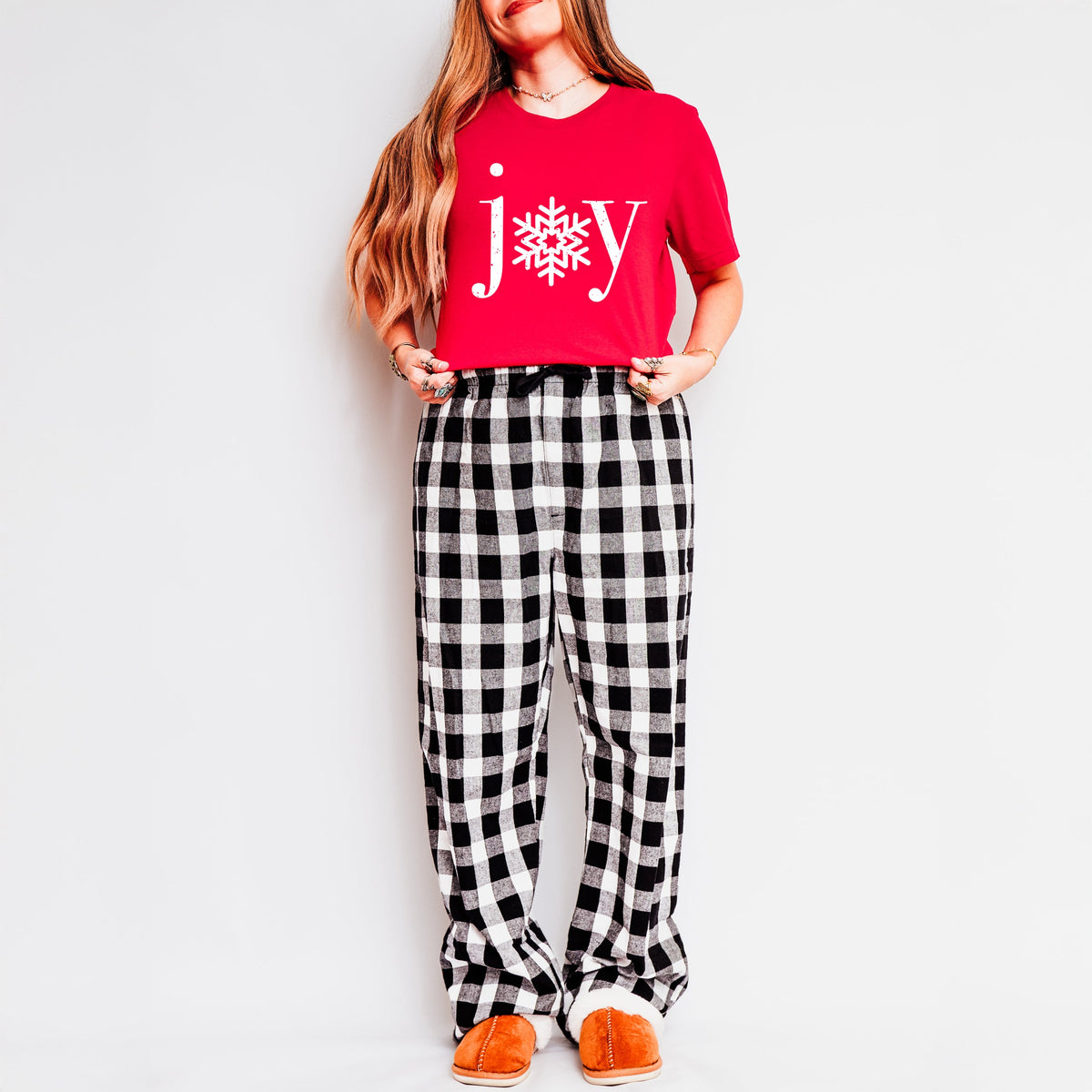 Joy Snowflake | Plaid Pajama Set