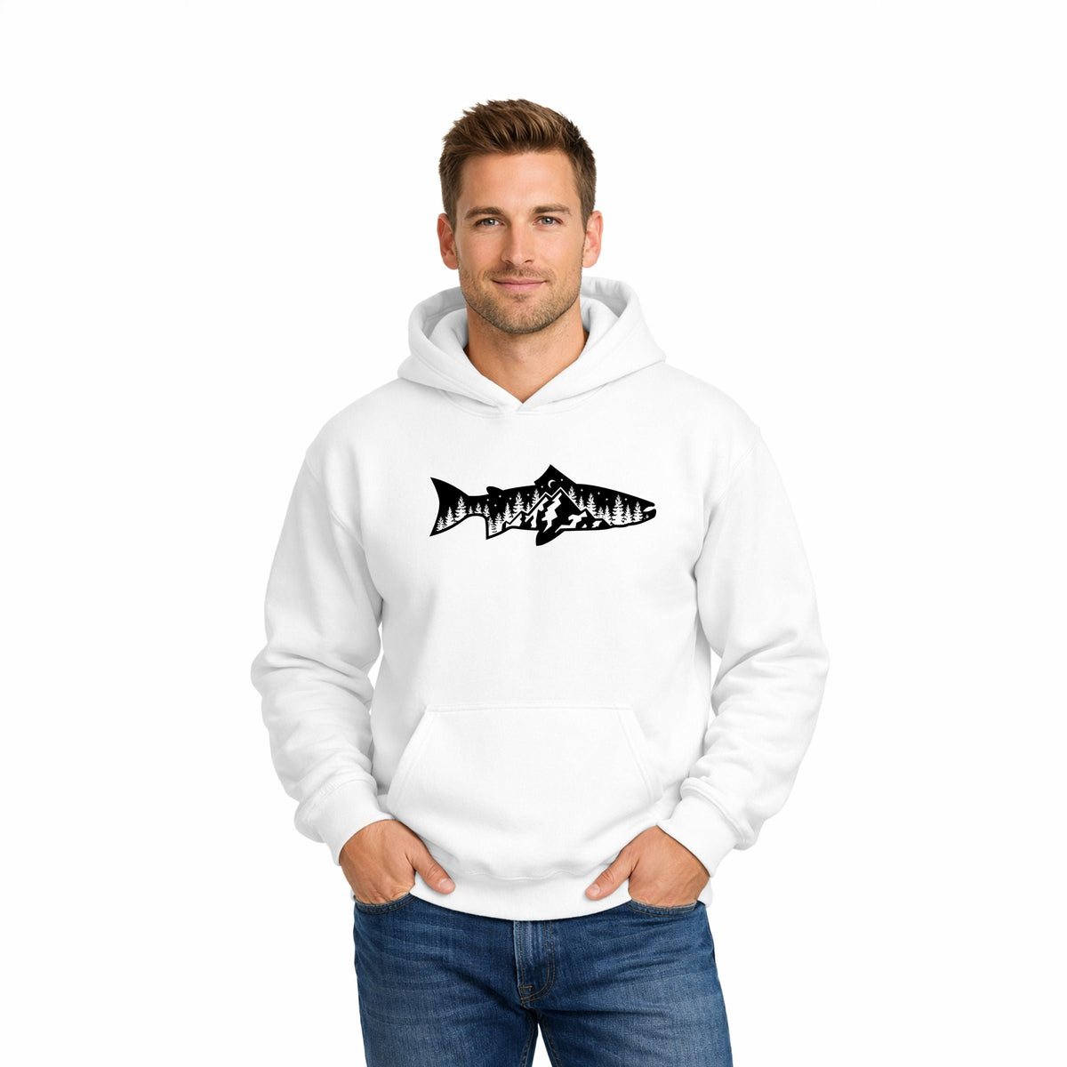 Fish and Trees - Men's Graphic Hoodie