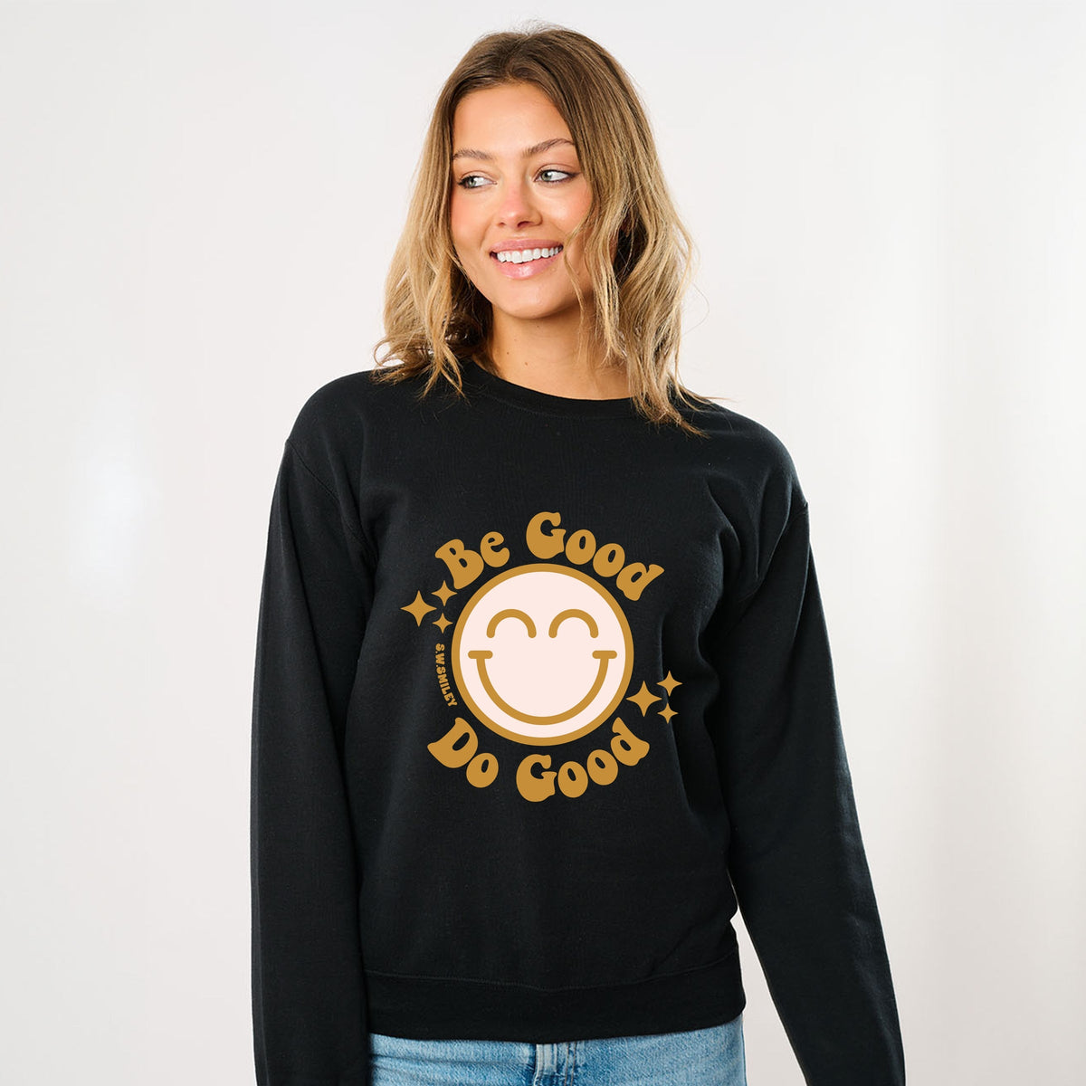 S.W.Smiley Be Good Do Good Smiley Face - Women's Graphic Sweatshirt