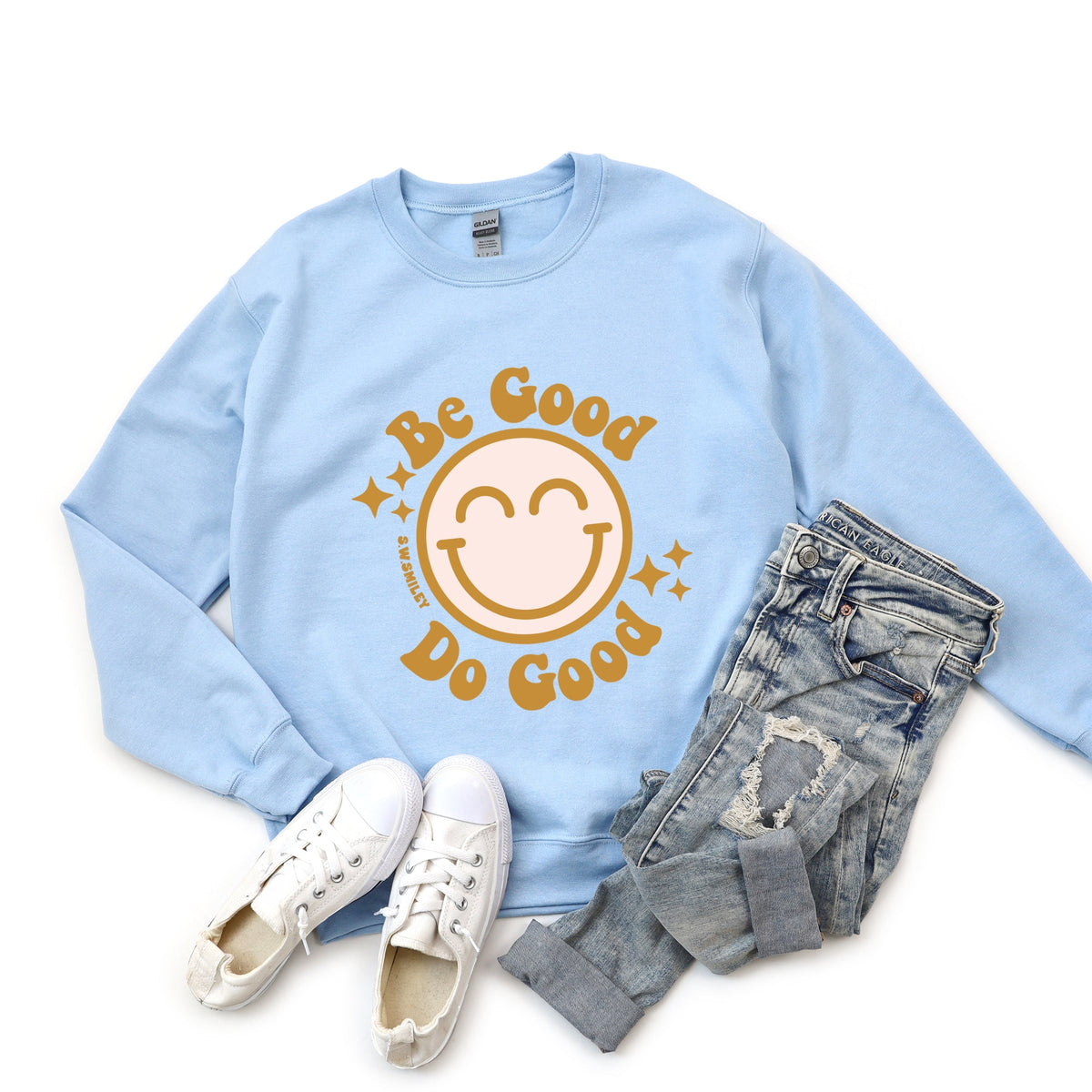 S.W.Smiley Be Good Do Good Smiley Face - Women's Graphic Sweatshirt