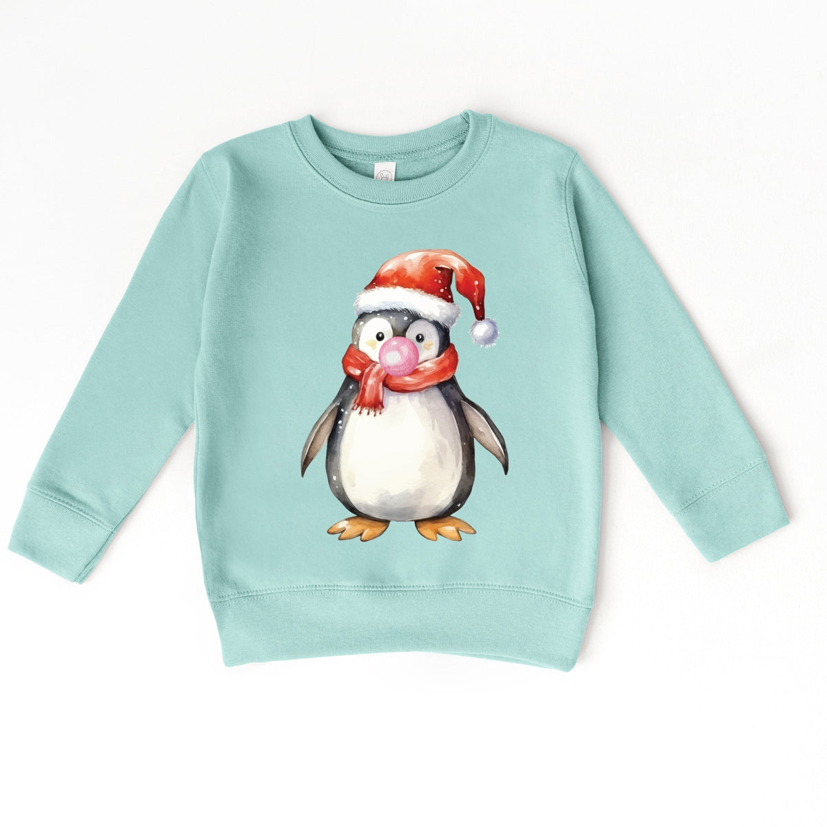 Watercolor Penguin Bubblegum - Toddler Graphic Sweatshirt