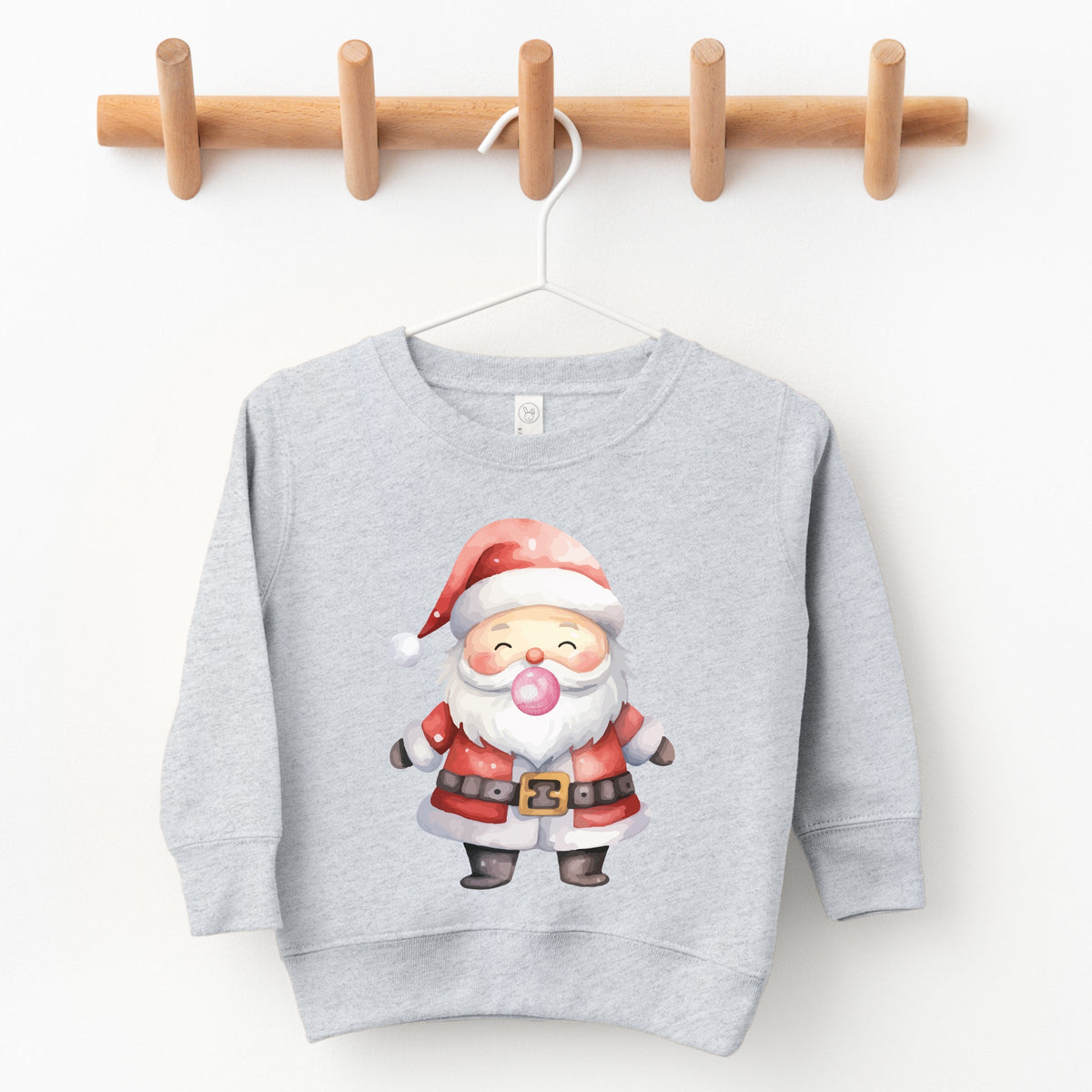 Watercolor Santa Bubblegum - Toddler Graphic Sweatshirt