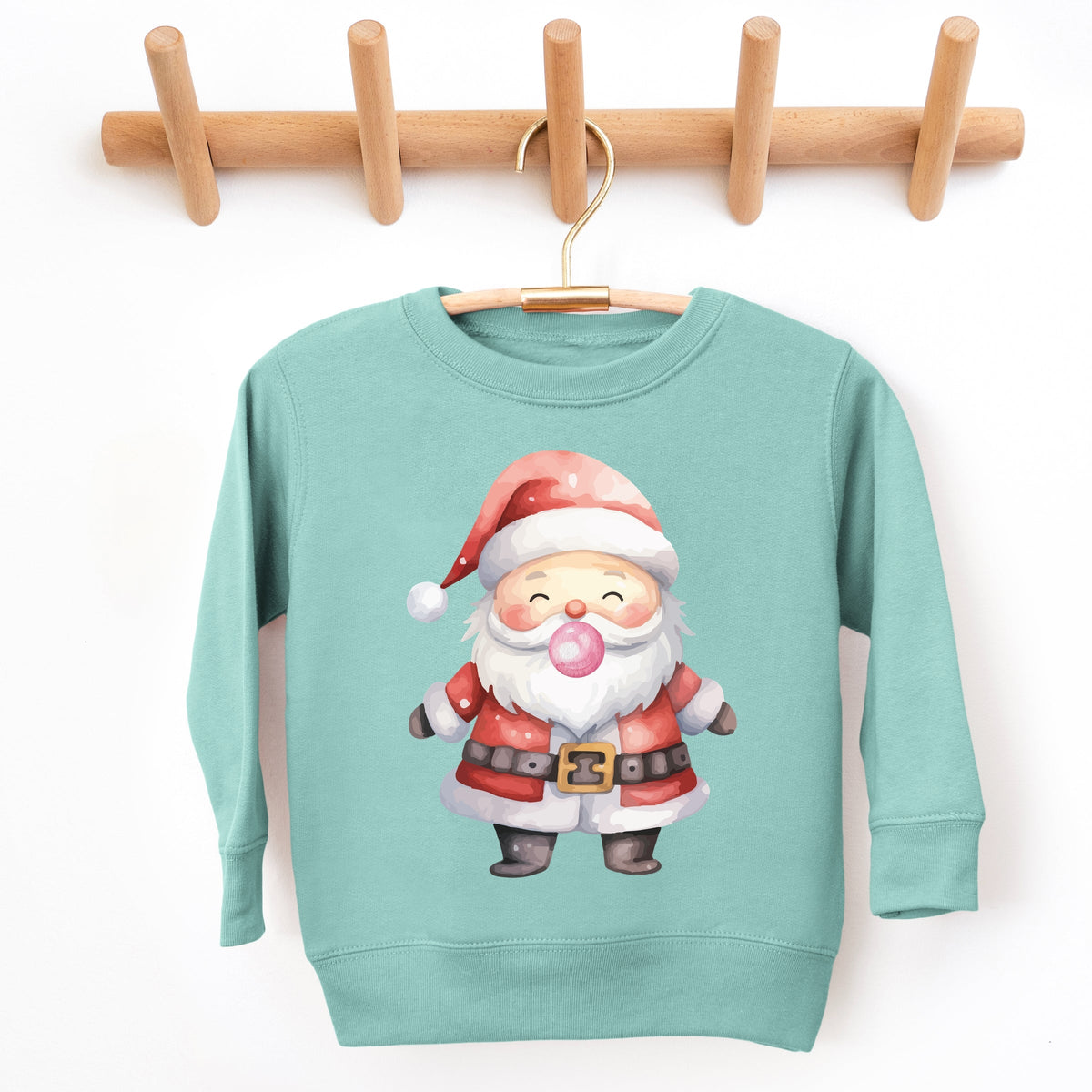 Watercolor Santa Bubblegum - Toddler Graphic Sweatshirt