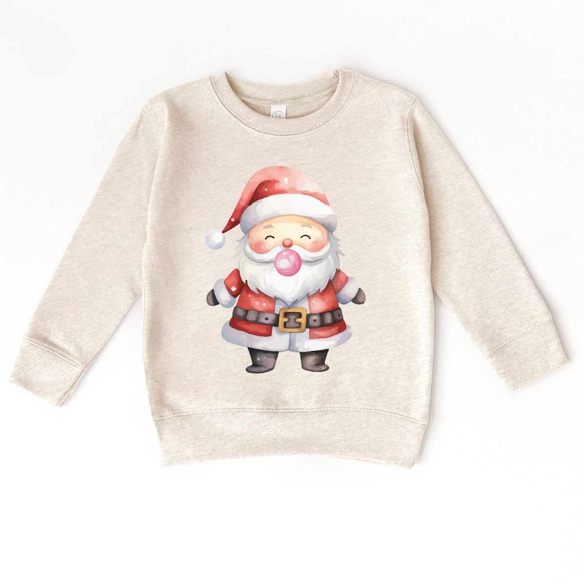 Watercolor Santa Bubblegum - Toddler Graphic Sweatshirt