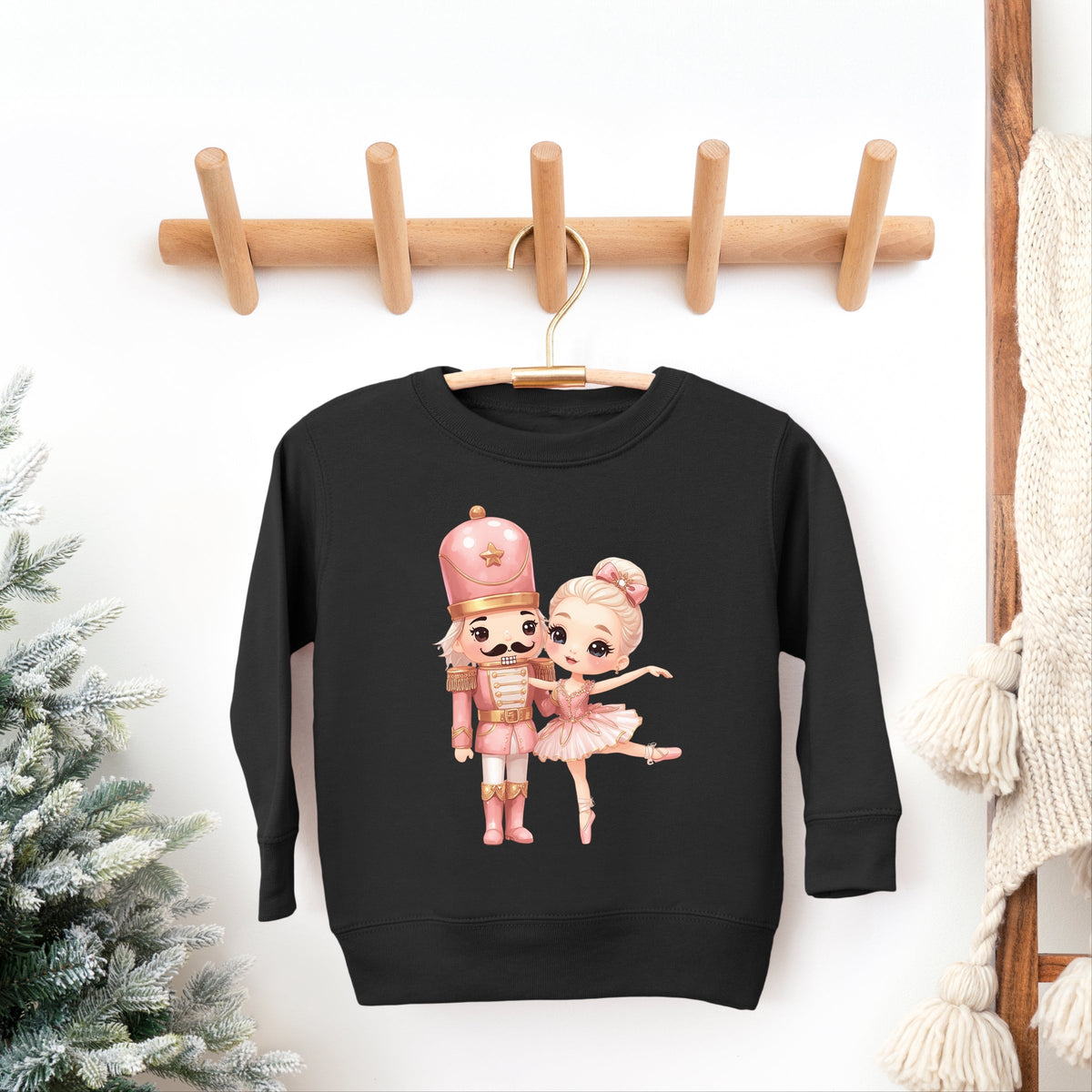 Pink Nutcracker Ballerina - Toddler Graphic Sweatshirt and Youth Graphic Sweatshirt