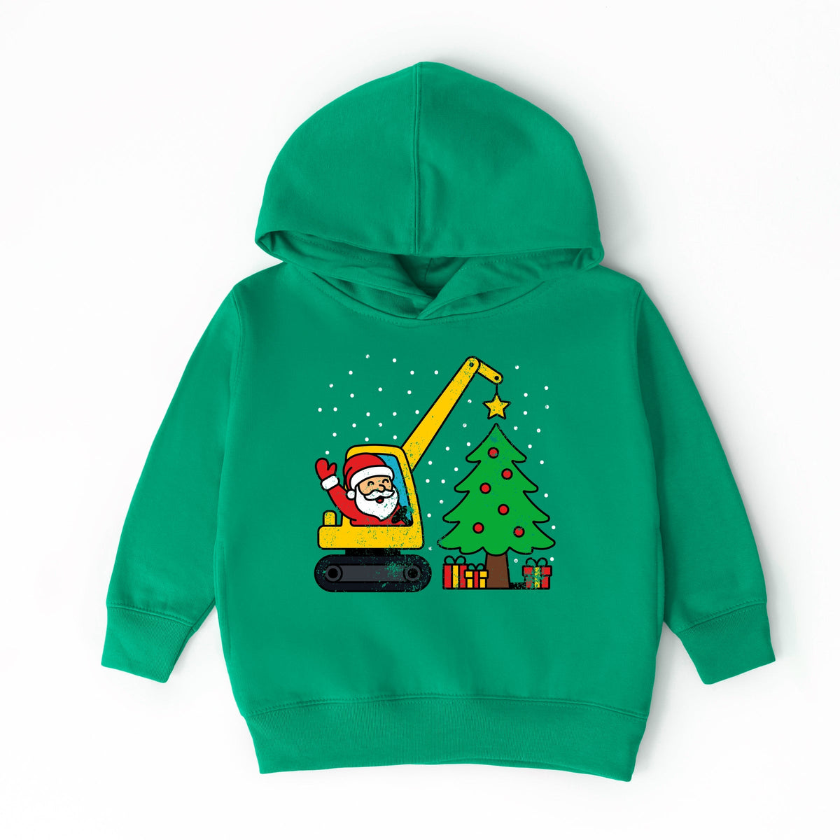 Santa Excavator Distressed - Toddler Hoodie