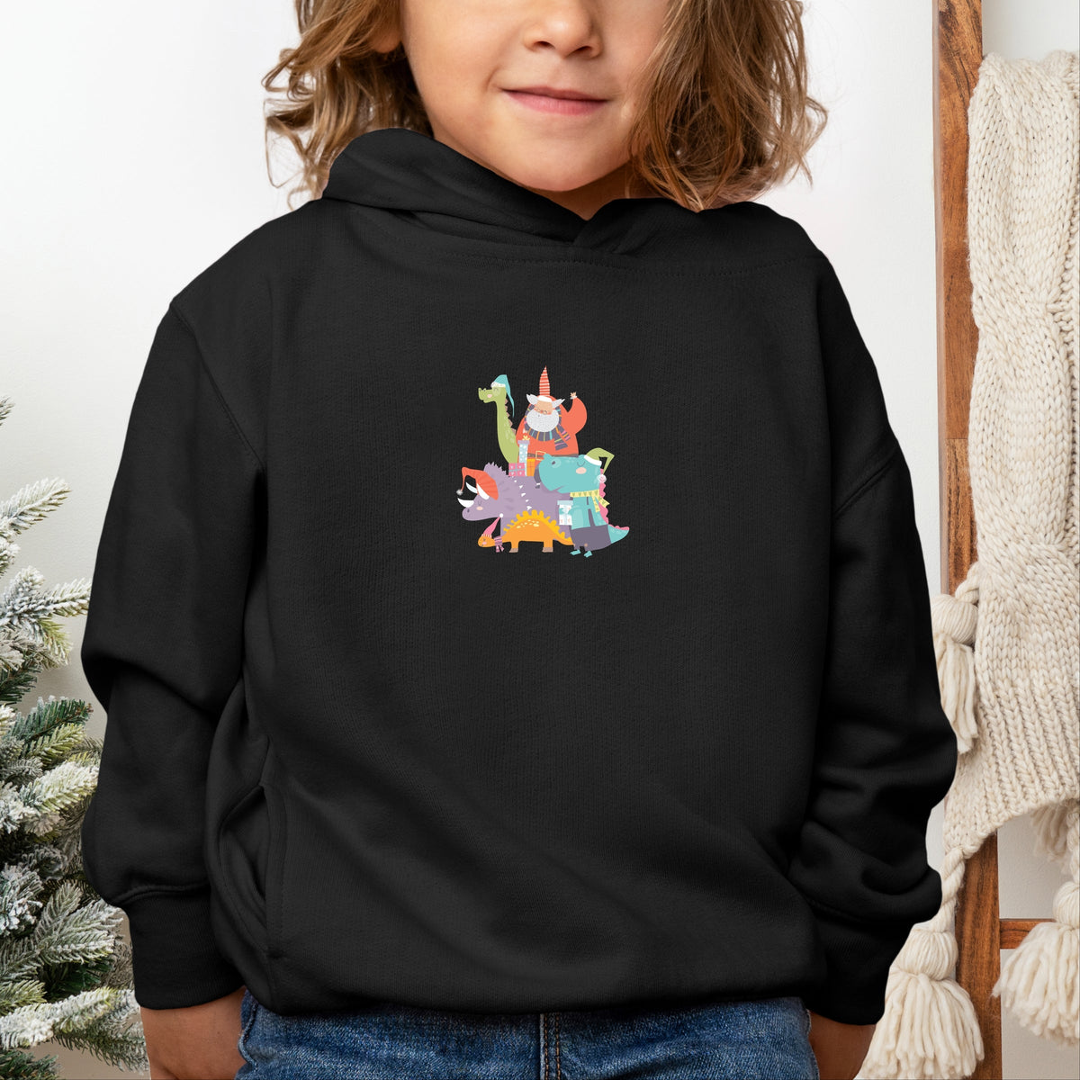 Santa and Dinosaurs - Toddler Hoodie