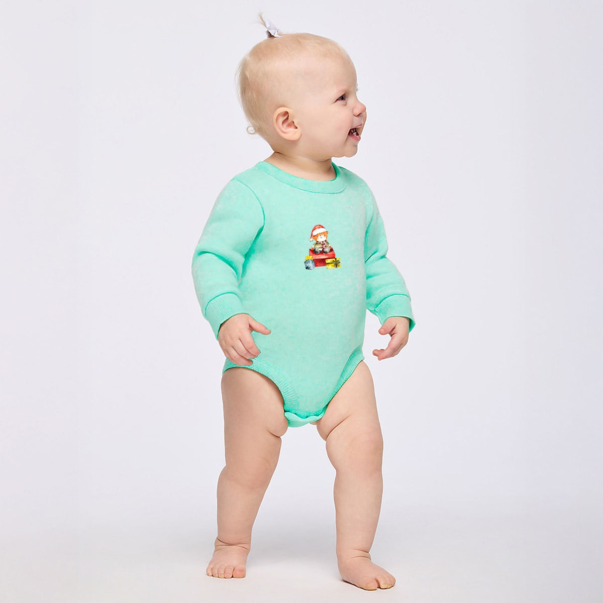 Watercolor Bear and Presents - Infant Fleece BodySuit