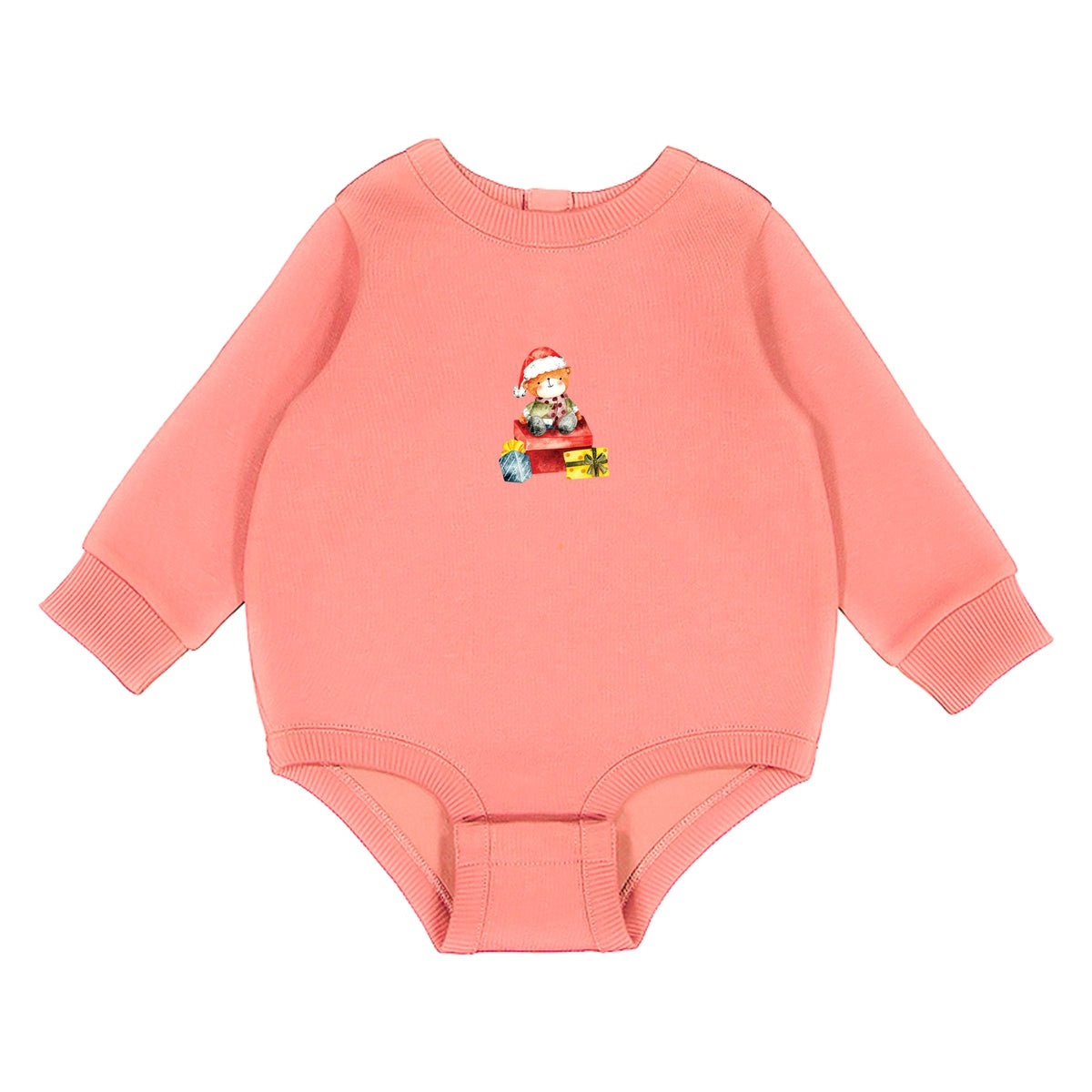 Watercolor Bear and Presents - Infant Fleece BodySuit