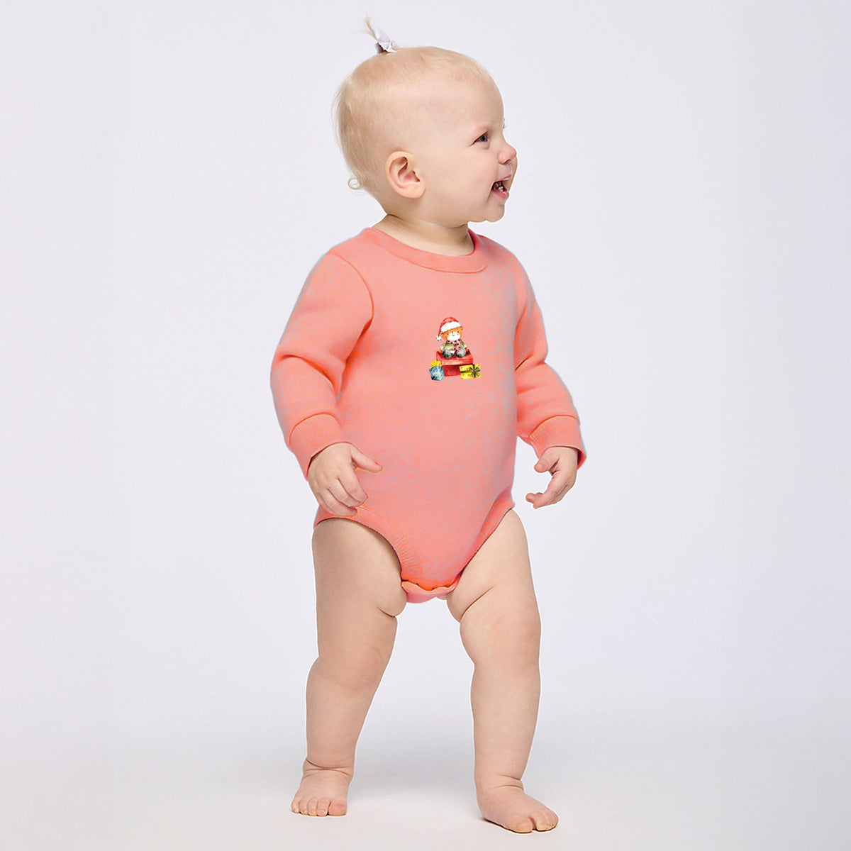 Watercolor Bear and Presents - Infant Fleece BodySuit