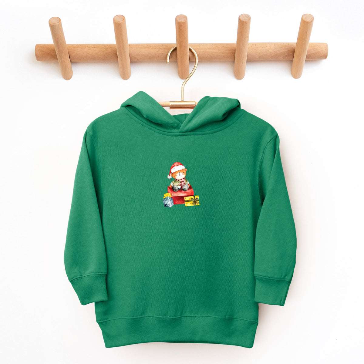 Watercolor Bear and Presents - Toddler Hoodie
