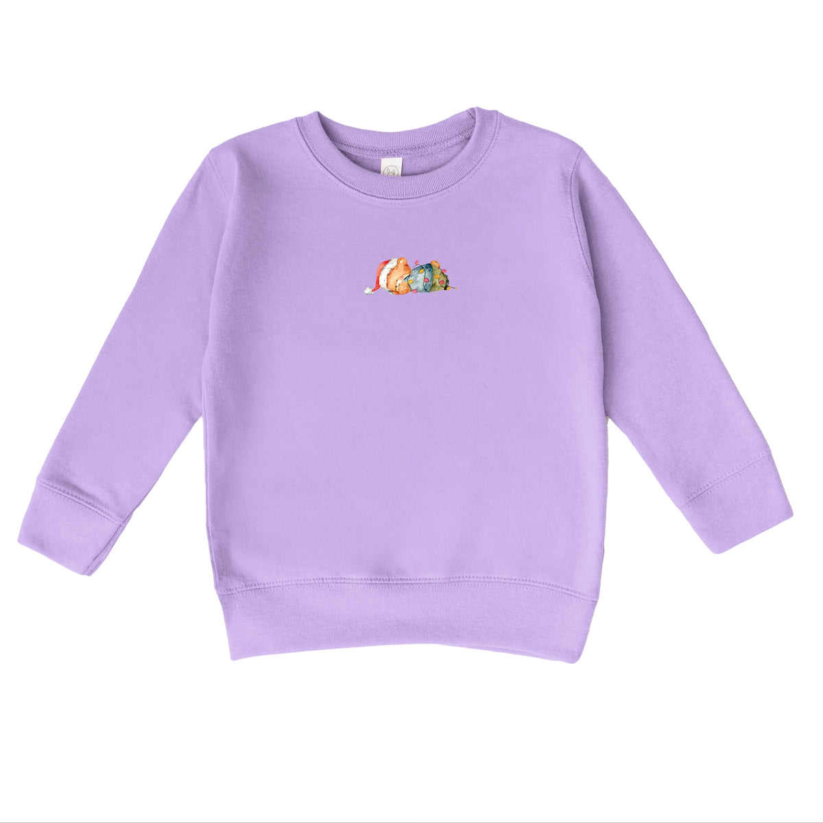 Watercolor Bear and Christmas Lights - Toddler Graphic Sweatshirt