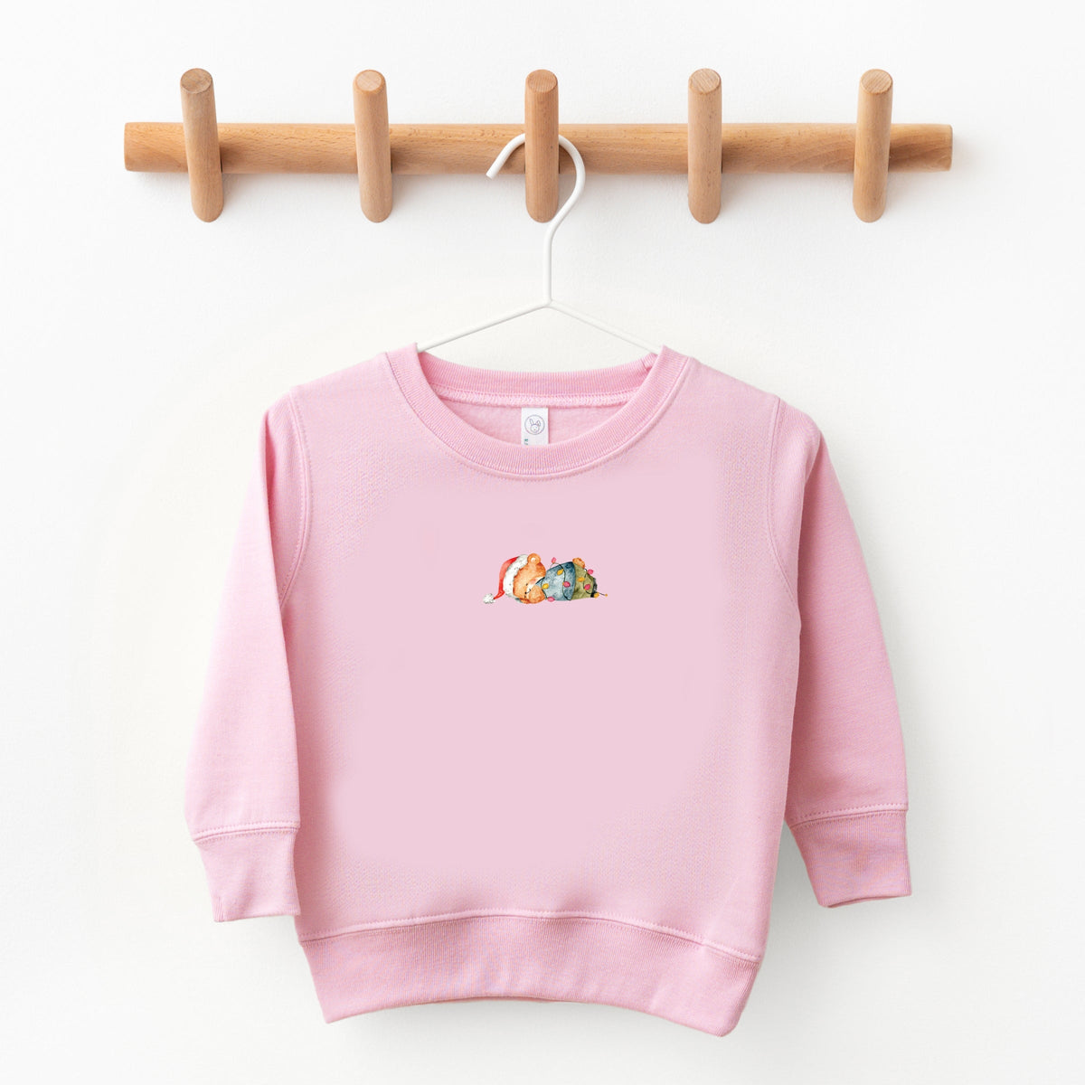 Watercolor Bear and Christmas Lights - Toddler Graphic Sweatshirt