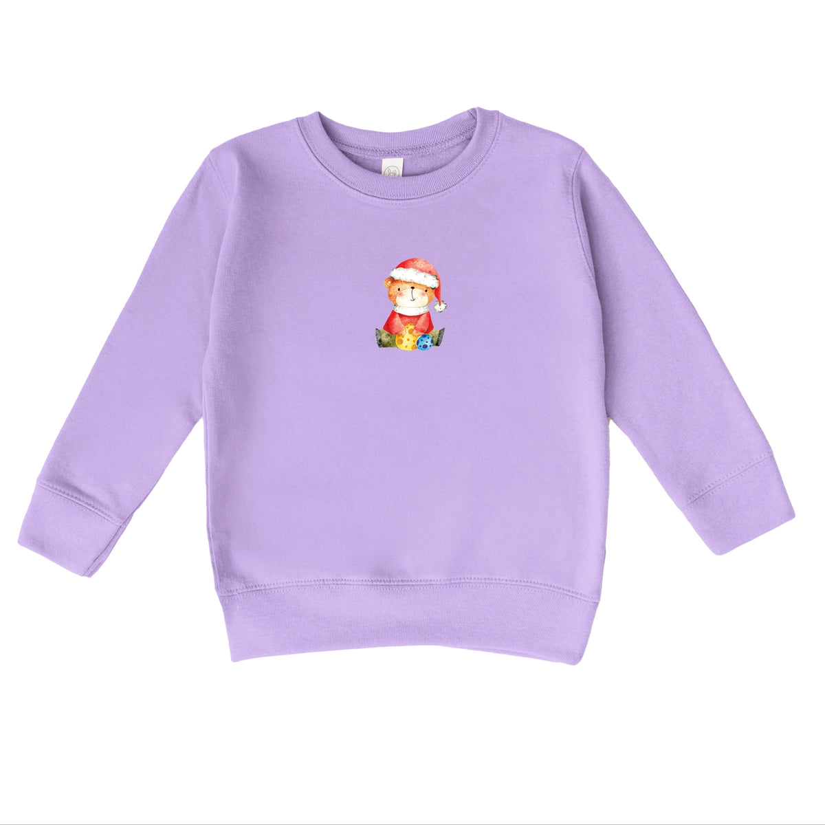 Watercolor Bear and Ornaments - Toddler Graphic Sweatshirt