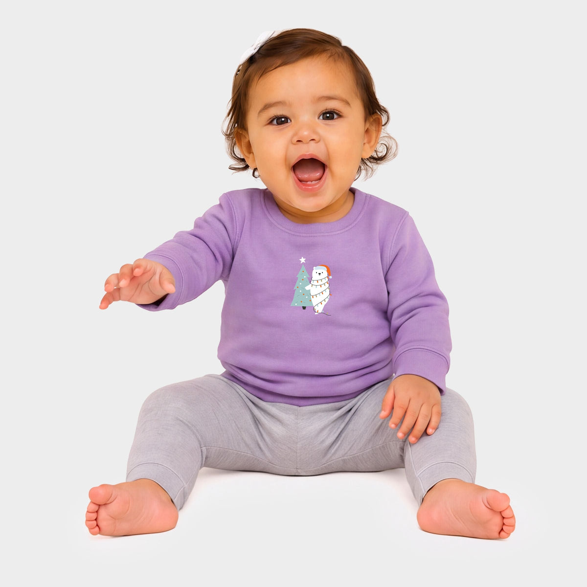 Polar Bear Christmas Tree - Infant Crew Fleece Sweatshirt