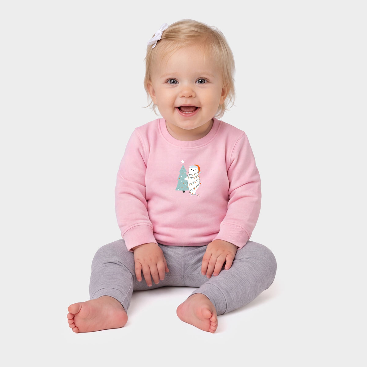 Polar Bear Christmas Tree - Infant Crew Fleece Sweatshirt