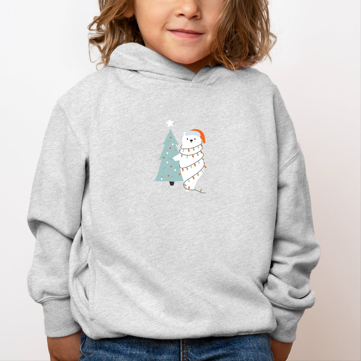Polar Bear Christmas Tree - Toddler Hoodie