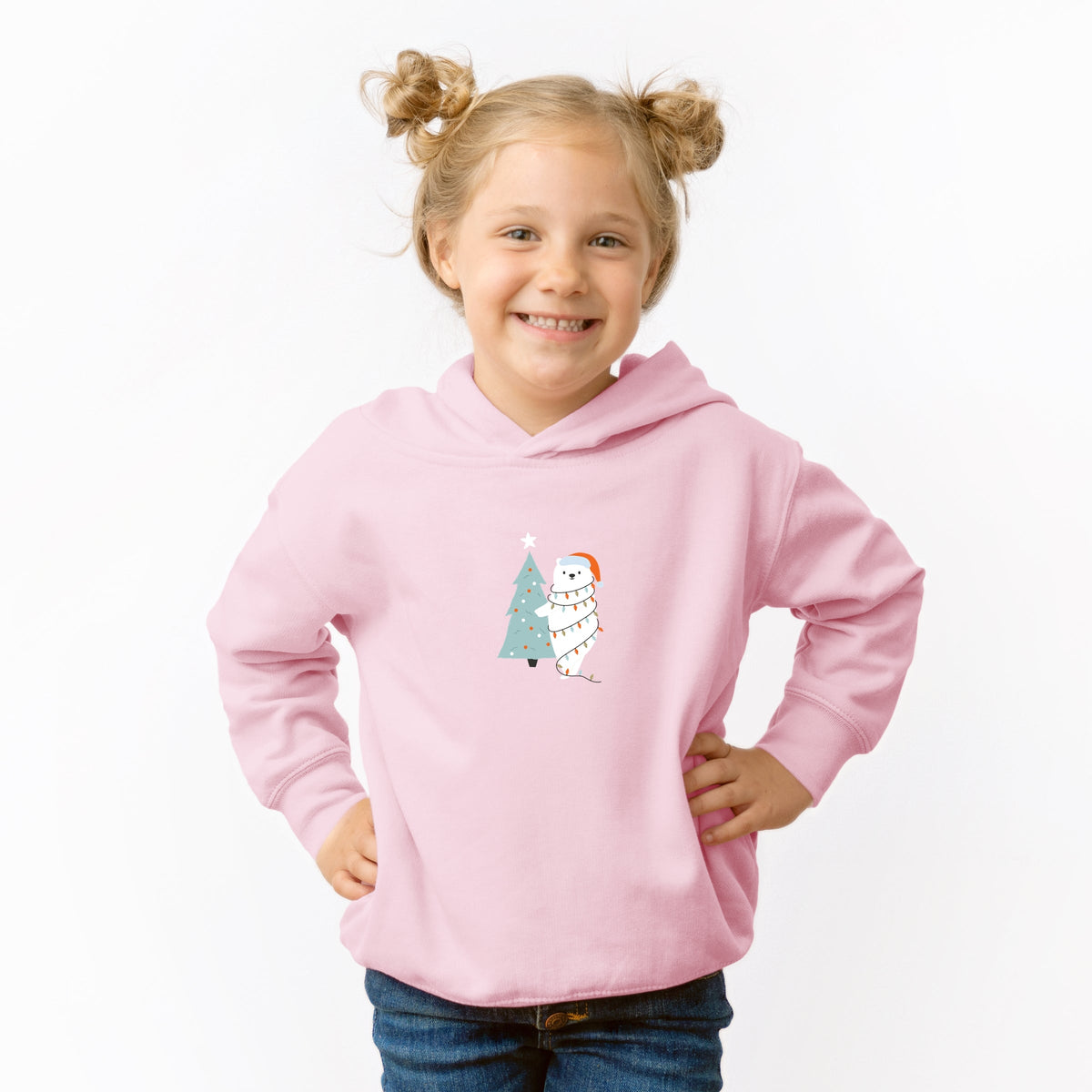 Polar Bear Christmas Tree - Toddler Hoodie