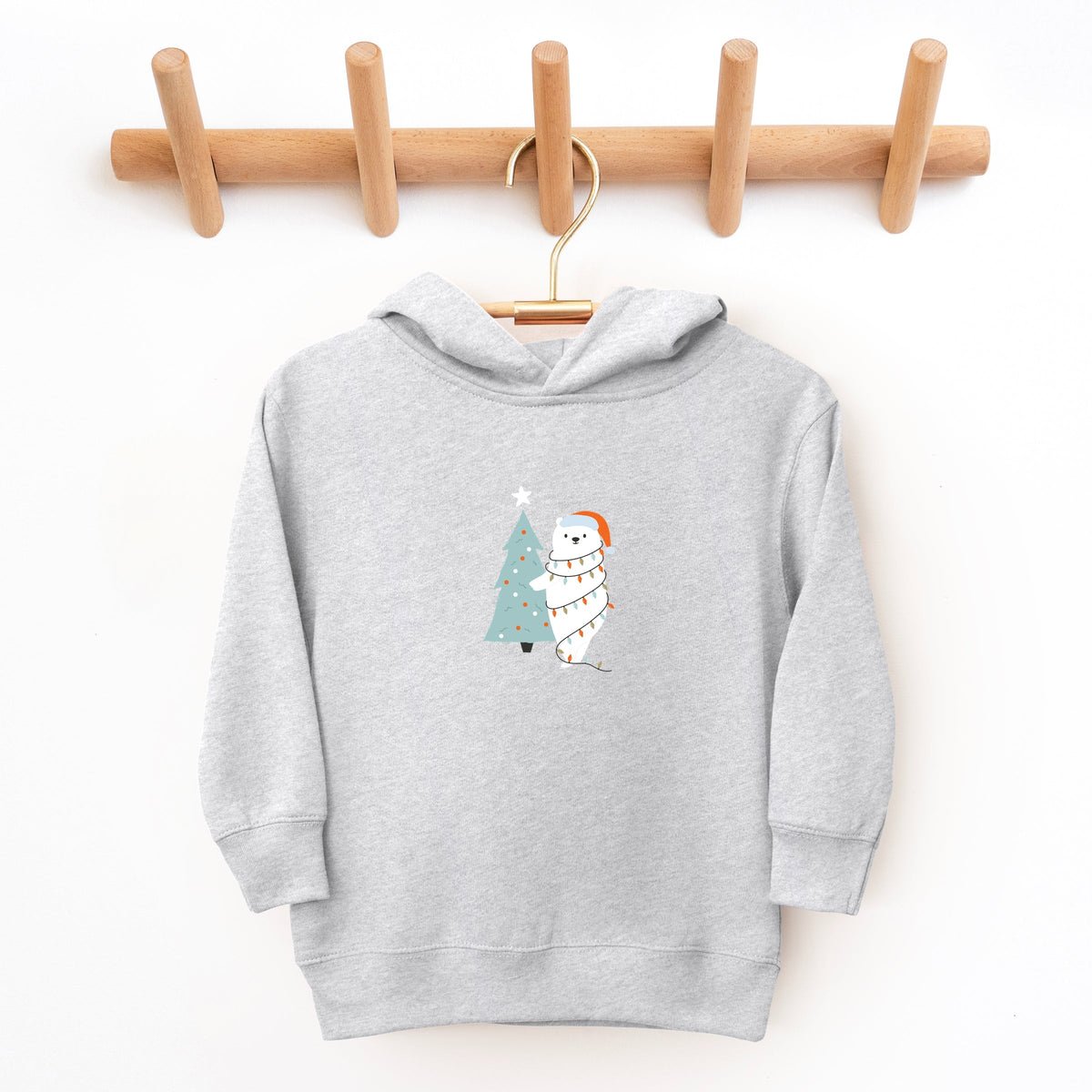 Polar Bear Christmas Tree - Toddler Hoodie