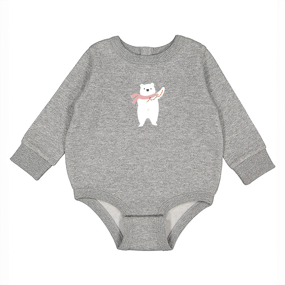 Polar Bear Christmas Lights - Infant Fleece BodySuit