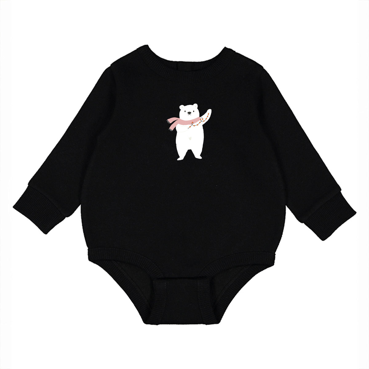 Polar Bear Christmas Lights - Infant Fleece BodySuit
