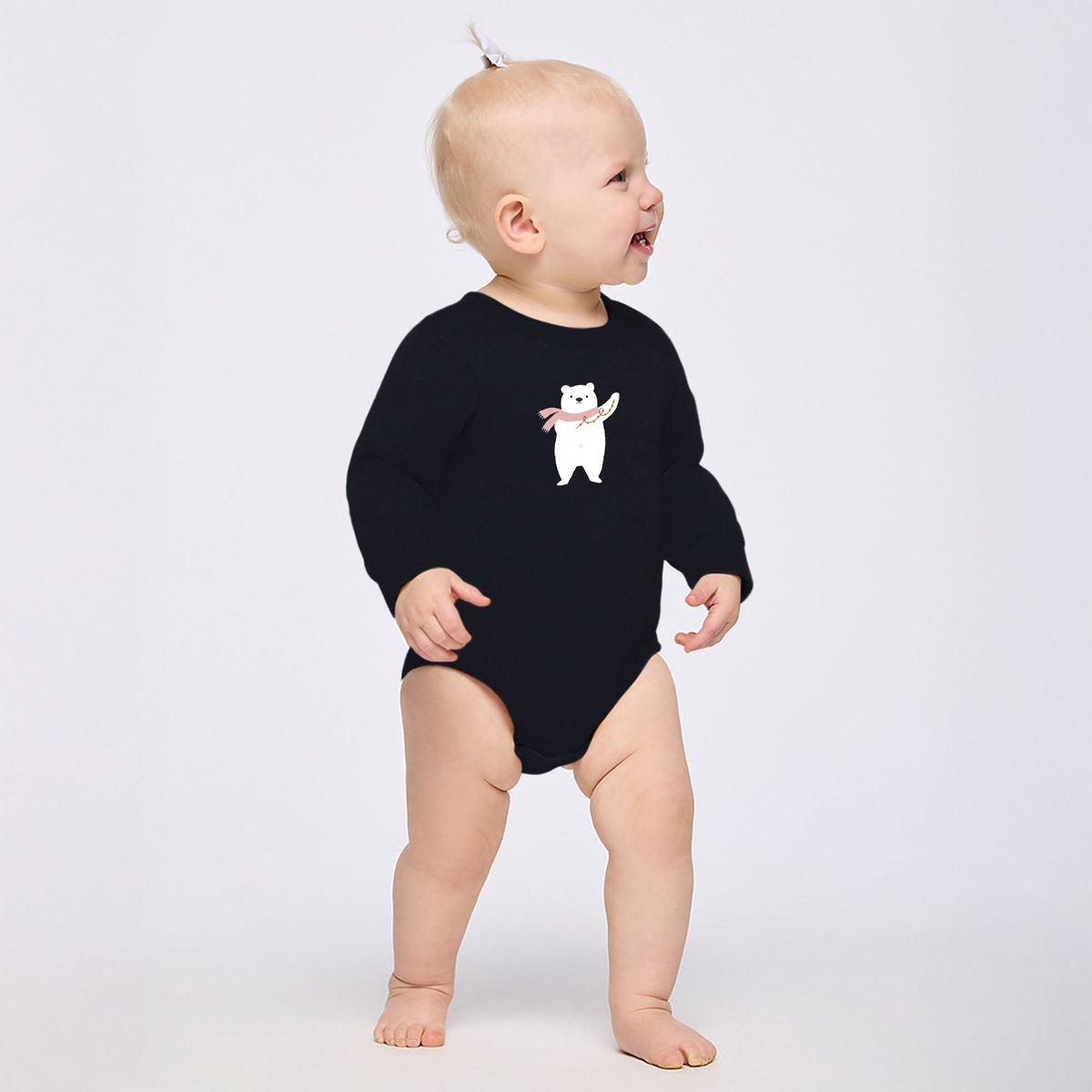 Polar Bear Christmas Lights - Infant Fleece BodySuit
