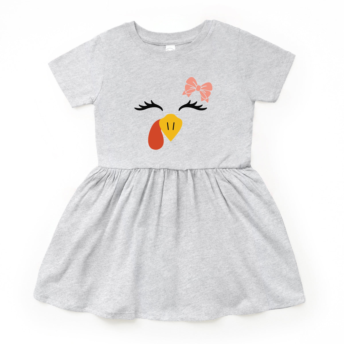 Turkey Face Bow  - Kids Toddler Dress